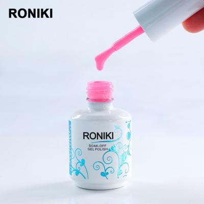 China Easy To Apply And Soak Off RONIKI Professional Nail Salon Products OEM Base Coat Soak Off UV Led Gel Nail Polish for sale