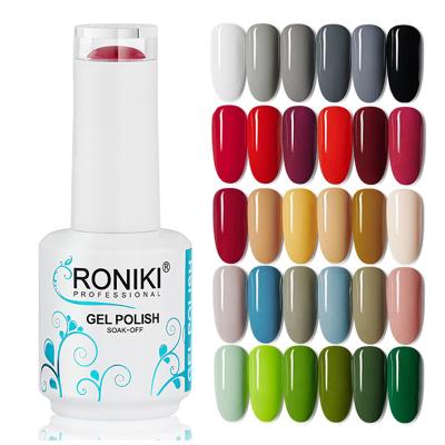 China Private Label Organic Long Lasting Colors Cosmetics Salon Products Nail Paint RONIKI OEM Nail Supplies UV Gel Nail Polish for sale