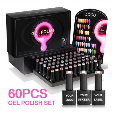 China OEM 60pcs Nail Art Salon Kit Acrylic UV Gel Polish RONIKI Gel Polish Private Label Color Gel Polish Set for sale