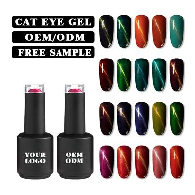 China Your Brand Color Gel Nail Polish Lacquer Custom RONIKI Logo OEM Private Label Color 3D 5D Cat Eye Gel Nail Polish for sale