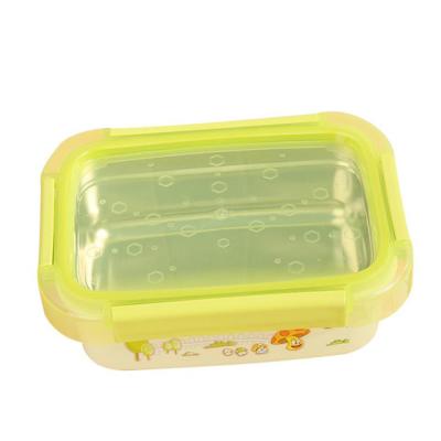 China Steamable 304 Stainless Steel Bento Container Rectangular Sealed Lunch Box Food Fresh-keeping Case for sale