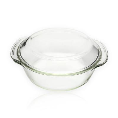 China Viable cheap price high quality portable borosilicate glass lid airtight casserole dish for sale cookware sets for sale