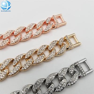 China Popular Accessories Multicolor Rhinestone Bikini Connector Chain Nickel Free For Breach for sale