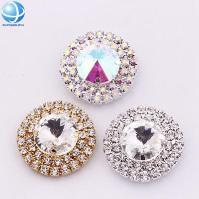 China Decorative Nickel Free Crystal Rhinestone Sew On Buttons For Clothes Sewing Accessories for sale