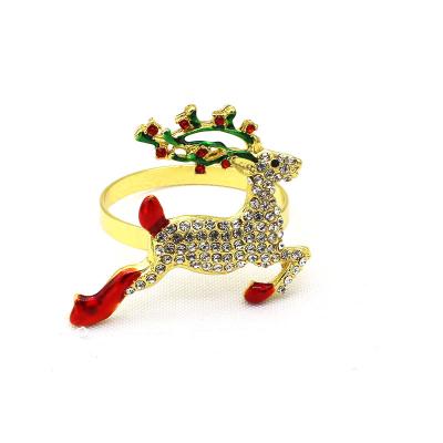 China Reindeer Metal Ring Buckle For Christmas Dinning Table Deer Viable Napkin Rings for sale