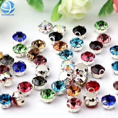 China Wholesale Pointback Crystal Glass Silver Setting Claw Sew On Rhinestones For Clothes Wedding Dress for sale