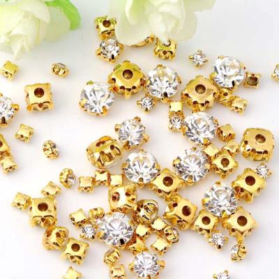 China Pointback Crystal Setting Sew On Rhinestones with Silver Claw Sewing Crystals for DIY Opens Jewelry Wedding Dress for sale