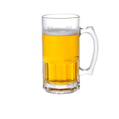 China Customized new logo wholesale classic/postmodern 450ml 500ml 600ml 1 liter beer can glass mug sublimation glass mug with handle for sale