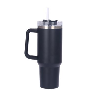 China Viable Wholesale 40oz Double Wall Vacuum Insulated Sublimation Tumbler Coffee Cup With Straw Handle for sale