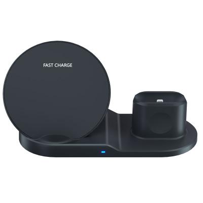 China 10W Mobile Phone Wireless Fast Charger 3 in 1 for iPhone Mobile Phone iWatch TWS Earbuds Home or Office Support OEM for sale