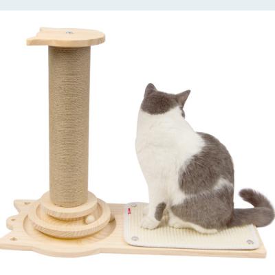 China Sisal Viable Board Post Claw Cat Toy Solid Wood Turntable for sale