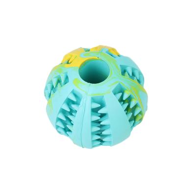 China 2021 Small Animals Two Color Chew Ball Hollow Toy Rubber Ball Best Selling Pet Watermelon Balls for sale