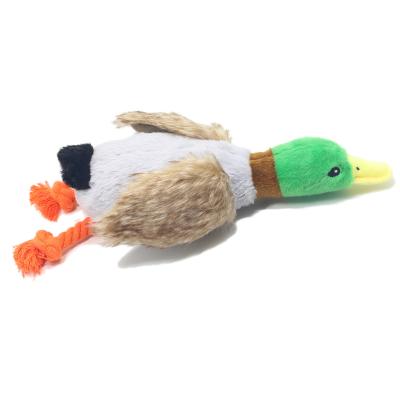 China Small Animals New Pet Popular Toy Soft Toy 28cm Duck Dog Simulation Wild Duck Pet Voice Products for sale