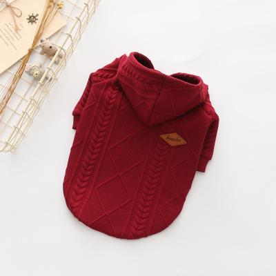 China Sustainable Popular Pet Apparel Sweater Hat Knitted Dog Apparel Jacquard Twin Star Cat Apparel for sale