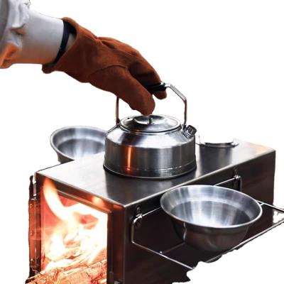 China Manual Portable  Wilderness Camping Wood Stove Stainless Steel Tent Stove  For Hiking for sale