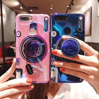 China Retro Lanyard Fold Stand Silicione Shockproof Cover Note Phone Case For Samsung S20 S10 3D Camera 20 Note8 S8 S9 for sale