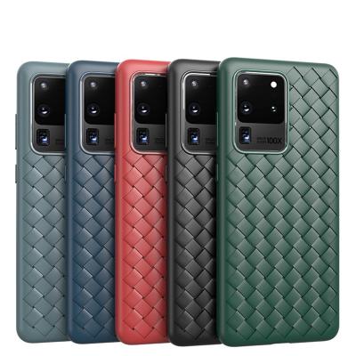 China Fashion Shockproof Woven Pattern Case For Huawei Galaxy S20Plus S20 U Note 10 Plus Soft TPU Mesh Design Phone Case for sale