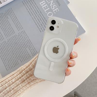 China Transparent Anti-Drop Magsafe TPU Phone Case For iPhone 11 12 Pro X Max Xs XR 7 8 Plus iPhone 13 Pro Max for sale