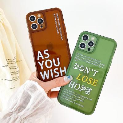 China 2021 Letter Design Transparent Soft TPU Transparency Phone Case For iphone 12 11 pro mini X XS XR max 7 8 plus Se 2020 for sale