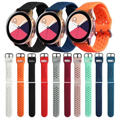 China Jewellry Gift / Accessories / Silicone Band For Samsung Galaxy Watch 20mm Active Soft Strap With Stainless Steel Buckle for sale