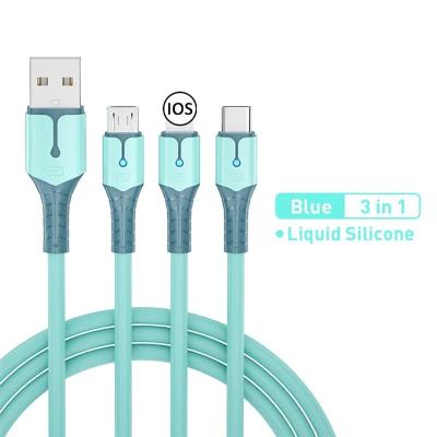 China Luxury 3 in 1 Multifunctional Micro USB C LED USB Power Bank Charger Boost Cable 5A Data USB Charging Cable for iPhone for Huawei for sale