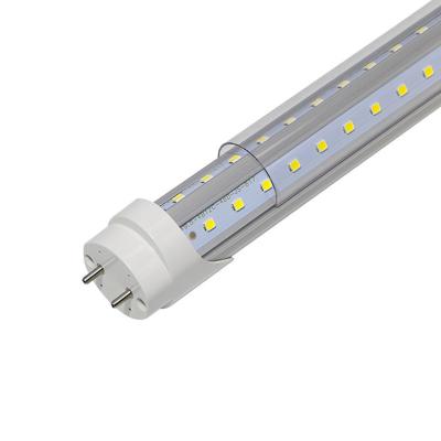 China Office/factory/factory/carbarn/supermarket wide beam angle double strips 4ft 5ft 6ft 8ft 18W 24W 28W 36W 45W 54W 60W 72W G13 FA8 R17D T8 retrofit v shape led tube light for sale