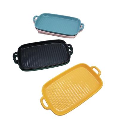 China ZC Viable Nordic Ceramic Oven Bread Baking Pan Cake Rectangular Trays Dish Restaurant Ornaments Household Tableware Sets for sale