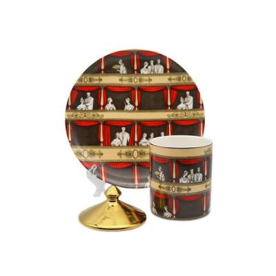 China Creative Home Creative Ceramic Candle Holder Containers Luxury Opera House Design OEM ZC Decoration Vessels for sale