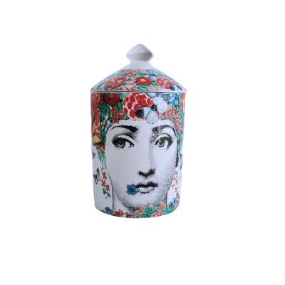 China ZC OEM Unique and Creative Jewelry Face Storage Ceramic Jar Viable for Nordic Style Bedroom or Kitchen Canister Decorations for sale