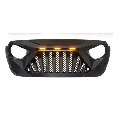 China Protective & Decoraion & Replacement Car Grill For 2018 2022 Jeep Wrangler JL Shark Front Bumper Grille Glossy Black Grills for sale