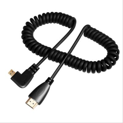 China Micro Spiral HDTV HDMI Tension Spring Coiled Cable Extension Cord Digital Camera Easy to Move Retractable Spring Wire for sale