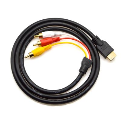 China HDTV HD Male MI to 3 RCA Component Video Converter Cable Adapter for HDTV DVD Audio Cable for sale