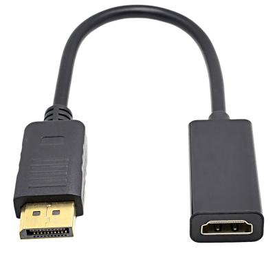 China Gold Plated LAPTOP 20cm DP Display Left DisplayPort to HDMI Male to Female Cable Adapter Converter for sale