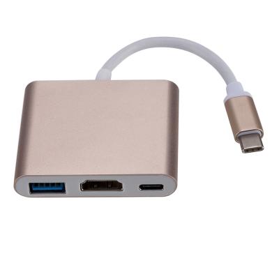 China LAPTOP 3in1 usb hub high speed type c to hdmi adapter converter for Macbook for sale