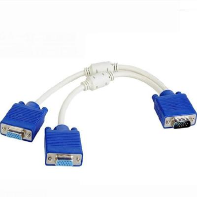 China HDTV Wholesale Price Cable VGA Adapter Cable 1 Input Male To 2 Output Female VGA Cable for sale