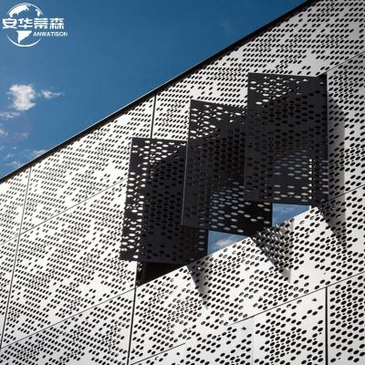 China Perforated Traditional Exterior Aluminum Corrugated Facade Metal Panels For Curtain Wall for sale