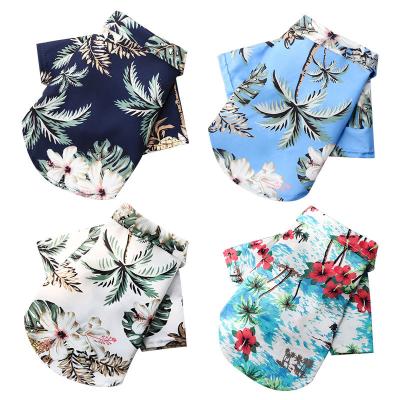 China Dog T-shirt Cat Shirt Cotton Summer Beach Holiday Style Viable Hawaiian Flowers Floral Vest Pet Clothing for sale