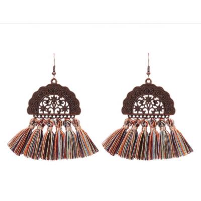 China BOHEMIA Women Color Fashion Handmade Bohemian Dangle Earring Tassel Earrings for sale