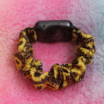 China Sunflower Leopard Serape Cactus Print Scrunchie Ribbon Personalized Detachable Watch Band for sale