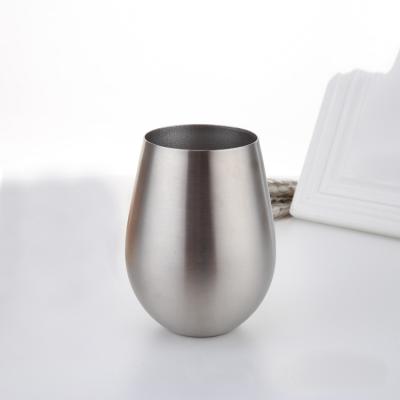 China Best Selling Minimalist Double Wall 18/8 304 Stainless Steel Stemless Wine Cups With Customized Color LOGO For Volume 12oz for sale