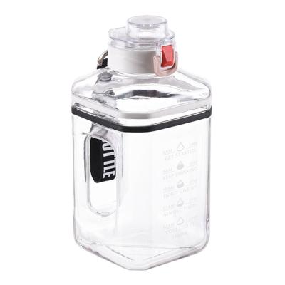 China Large Capacity Sustainable Gallon Thicken Square Water Bottle, BPA Free Leak Proof Large 42oz 1.2L For Bodybuilding Gallon Jug for sale