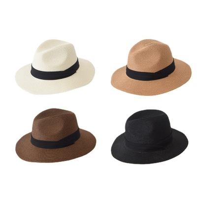 China Picture Women Summer Straw Hat Straw Hat, Wide Brim Women's Panama Straw Hat Beach Sun Felted Hat Foldable Hat for sale