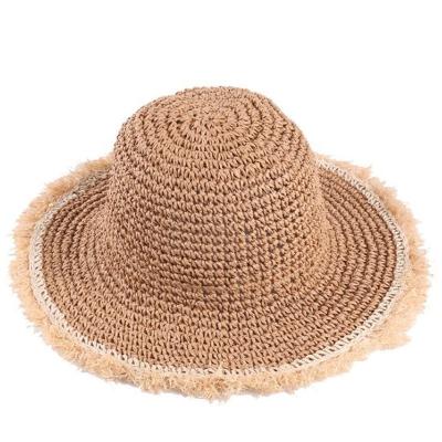 China Wholesale Sunscreen High Quality Furry Hat Travel Fisherman Summer Holiday Character Girls Beach Hat Total Straw Hat for sale