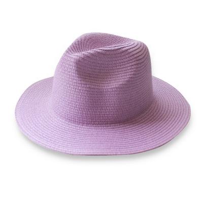 China Wholesale Custom Logo Summer Lady Wide Brim Character Wrap Beach Sun Straw Women and Men Panama Fedora Straw Hat for sale