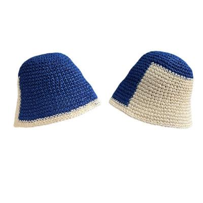 China Wholesale Character Sunscreen Straw Hat Summer Bucket Hat Sun Visor Beach Foldable Woven Hat For Women for sale