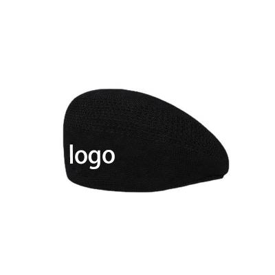 China 2021wholesale hot sale casual berets with mesh custom design embroidery beret knitting molding hat for sale