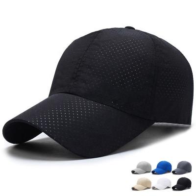 China COMMON IN THE SUN RUNNING QUICK DRY BREAKABLE BLOCK WHITE BALL CAP Outdoor Adult Soft Baseball Cap for sale