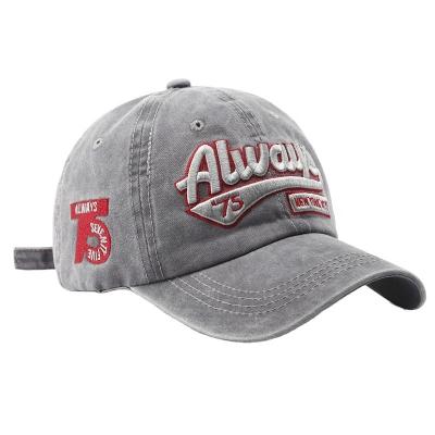 China New Style Breathable OEM Letter Cotton Custom High Quality Hats Washed Retro Embroidery Fashion Women Men Baseball Caps Hats for sale