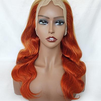 China Wholesale Body Wave Accents Curly Lace Wig Remy Body Wave Human Hair Color Wig With Ginger And Blond Colors for sale