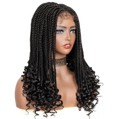 China Wholesale 18 Inch 4*4 Wave Closure Braided Wig Synthetic Lace Front Braided Hair Wigs for sale